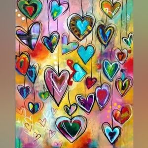 Drop Hearts on a String Diamond Dot Painting